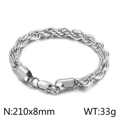 Classic Style Solid Color Titanium Steel Plating Chain 18K Gold Plated Men'S Bracelets