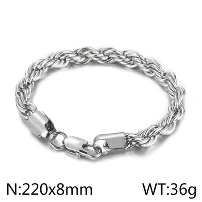 Classic Style Solid Color Titanium Steel Plating Chain 18K Gold Plated Men'S Bracelets