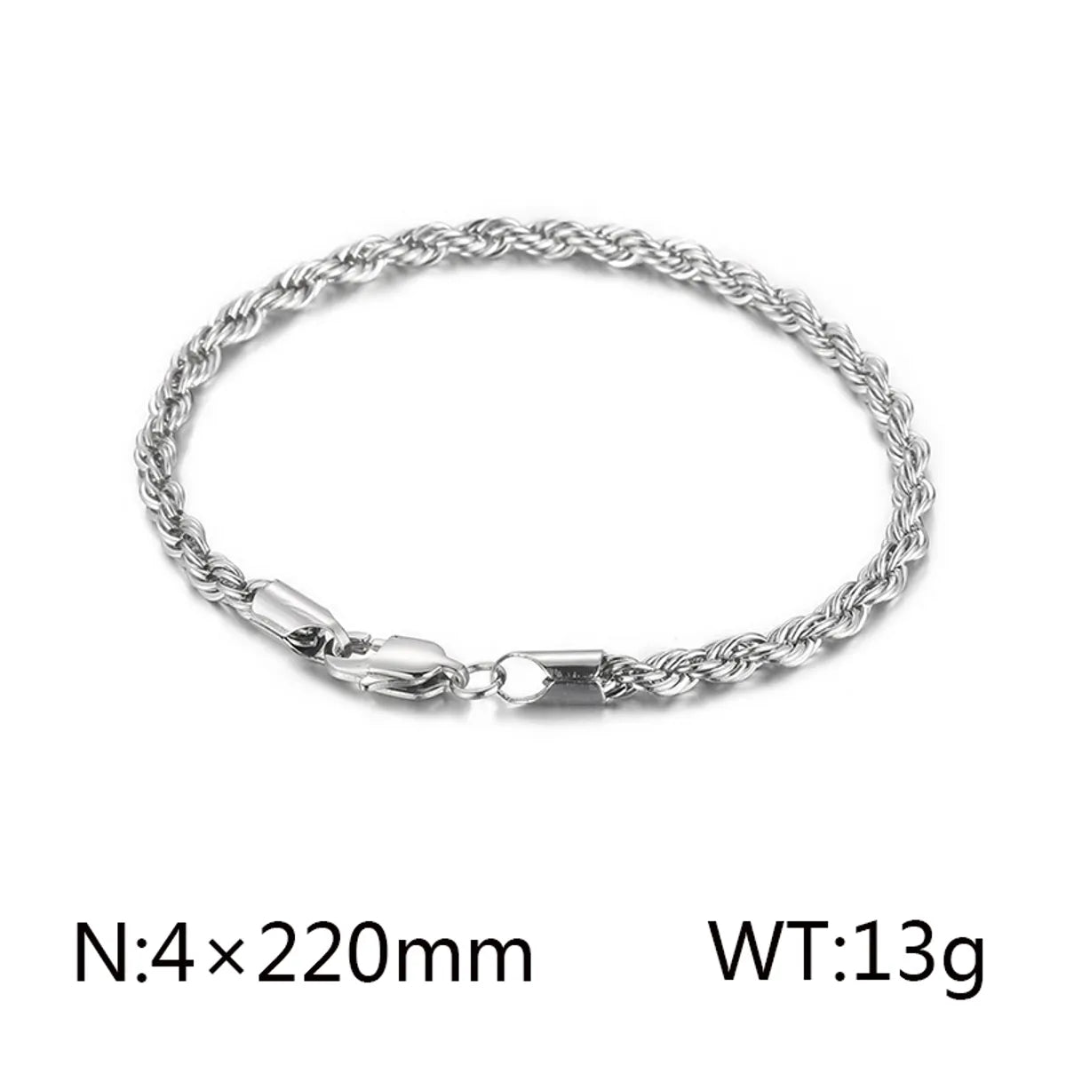 Classic Style Solid Color Titanium Steel Plating Chain 18K Gold Plated Men'S Bracelets