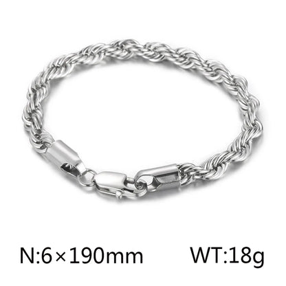 Classic Style Solid Color Titanium Steel Plating Chain 18K Gold Plated Men'S Bracelets