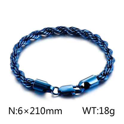 Classic Style Solid Color Titanium Steel Plating Chain 18K Gold Plated Men'S Bracelets