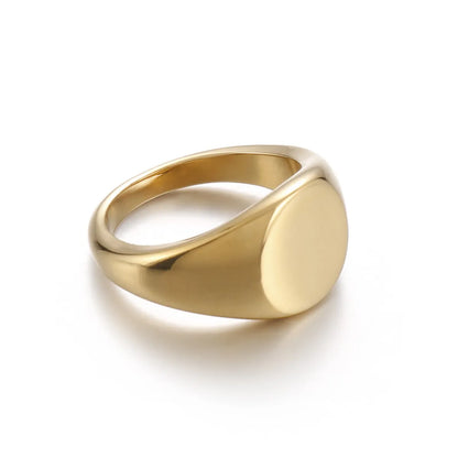 Wholesale Jewelry Classic Style Solid Color Titanium Steel 18K Gold Plated Plating Rings