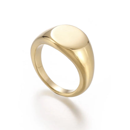 Wholesale Jewelry Classic Style Solid Color Titanium Steel 18K Gold Plated Plating Rings