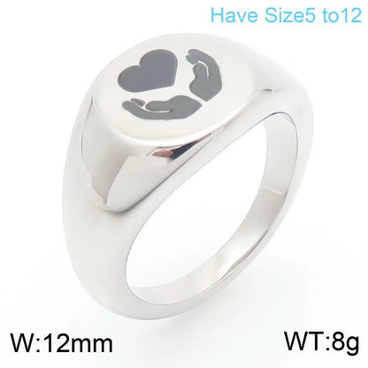 Wholesale Jewelry Classic Style Solid Color Titanium Steel 18K Gold Plated Plating Rings