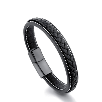 Classic Style Solid Color Titanium Steel Polishing Men's Bracelets