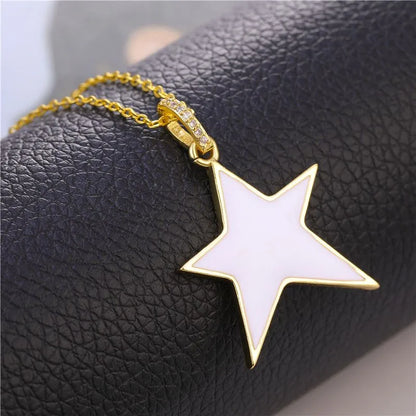 Classic Style Star Heart Shape Copper Enamel Plating Inlay Zircon Gold Plated Charms Jewelry Accessories