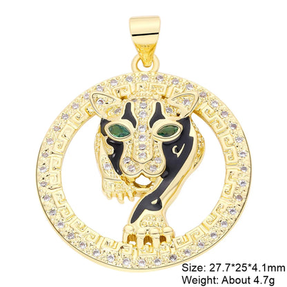 Classic Style Streetwear Animal Round Elephant Copper Plating Inlay Zircon 18k Gold Plated Charms