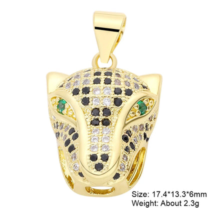 Classic Style Streetwear Animal Round Elephant Copper Plating Inlay Zircon 18k Gold Plated Charms