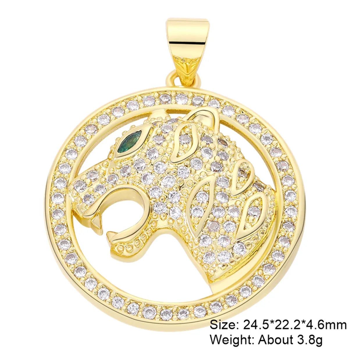 Classic Style Streetwear Animal Round Elephant Copper Plating Inlay Zircon 18k Gold Plated Charms