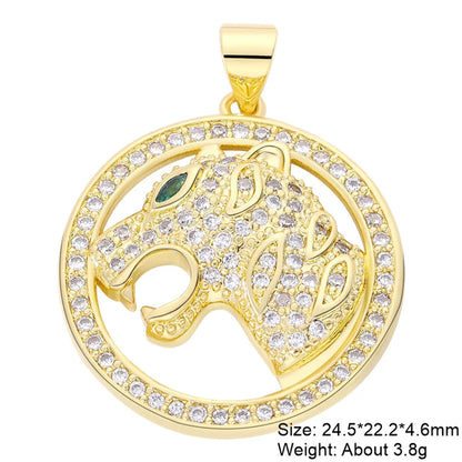 Classic Style Streetwear Animal Round Elephant Copper Plating Inlay Zircon 18k Gold Plated Charms