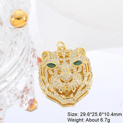 Classic Style Streetwear Animal Round Elephant Copper Plating Inlay Zircon 18k Gold Plated Charms