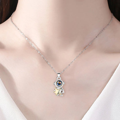 Classic Style Streetwear Astronaut Star Alloy Valentine'S Day Couple Pendant Necklace