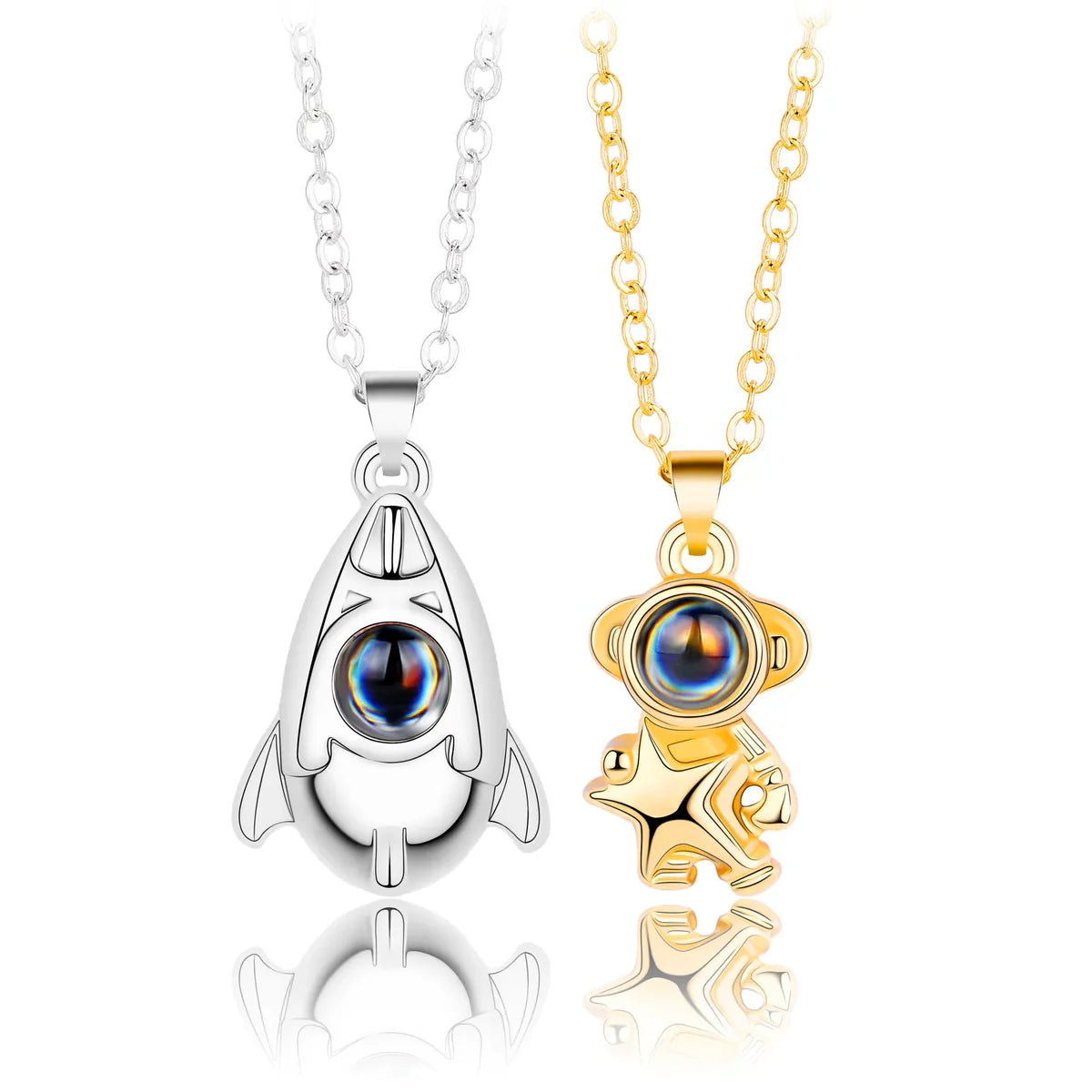 Classic Style Streetwear Astronaut Star Alloy Valentine'S Day Couple Pendant Necklace