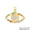 Classic Style Streetwear Cross Devil'S Eye Copper Plating Inlay Zircon 18k Gold Plated Charms