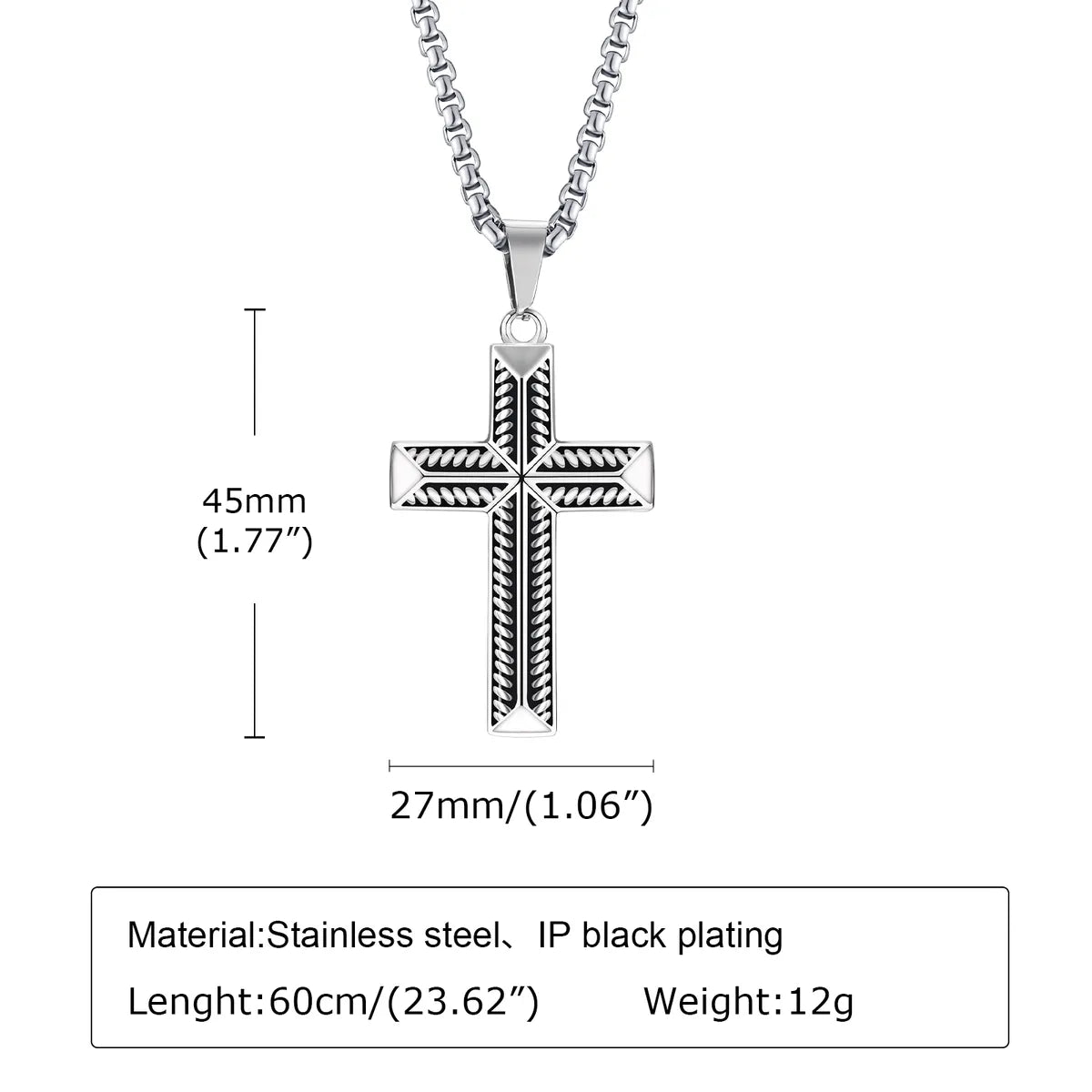 Classic Style Streetwear Cross 304 Stainless Steel Men'S Pendant Necklace