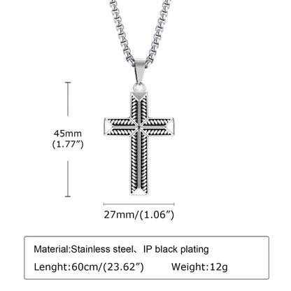 Classic Style Streetwear Cross 304 Stainless Steel Men'S Pendant Necklace