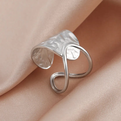 Classic Style Streetwear Geometric Stainless Steel Open Ring In Bulk