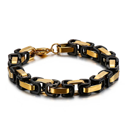 Classic Style Streetwear Geometric Titanium Steel Plating 18K Gold Plated Men'S Bracelets