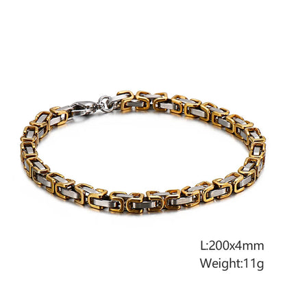 Classic Style Streetwear Geometric Titanium Steel Plating 18K Gold Plated Men'S Bracelets