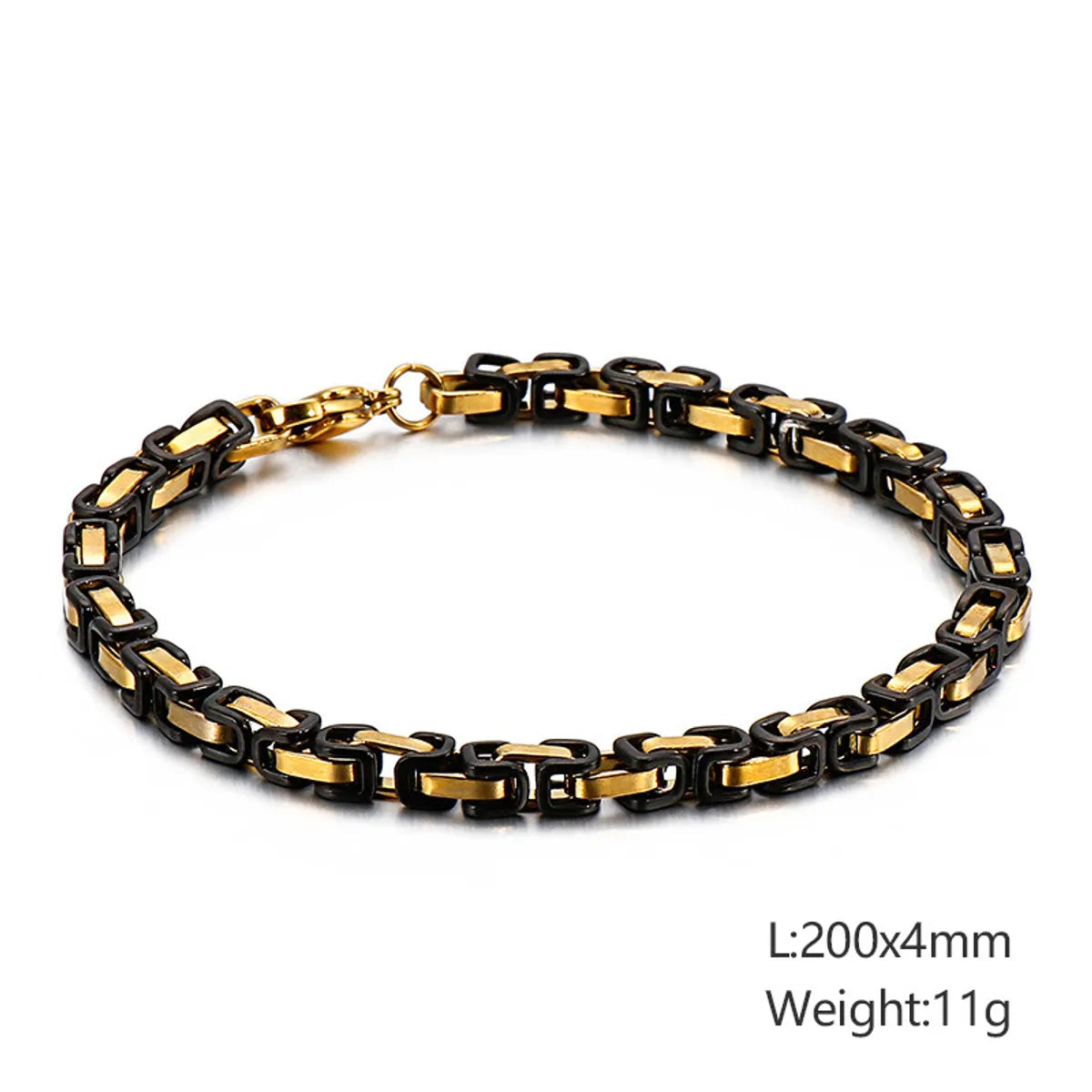 Classic Style Streetwear Geometric Titanium Steel Plating 18K Gold Plated Men'S Bracelets