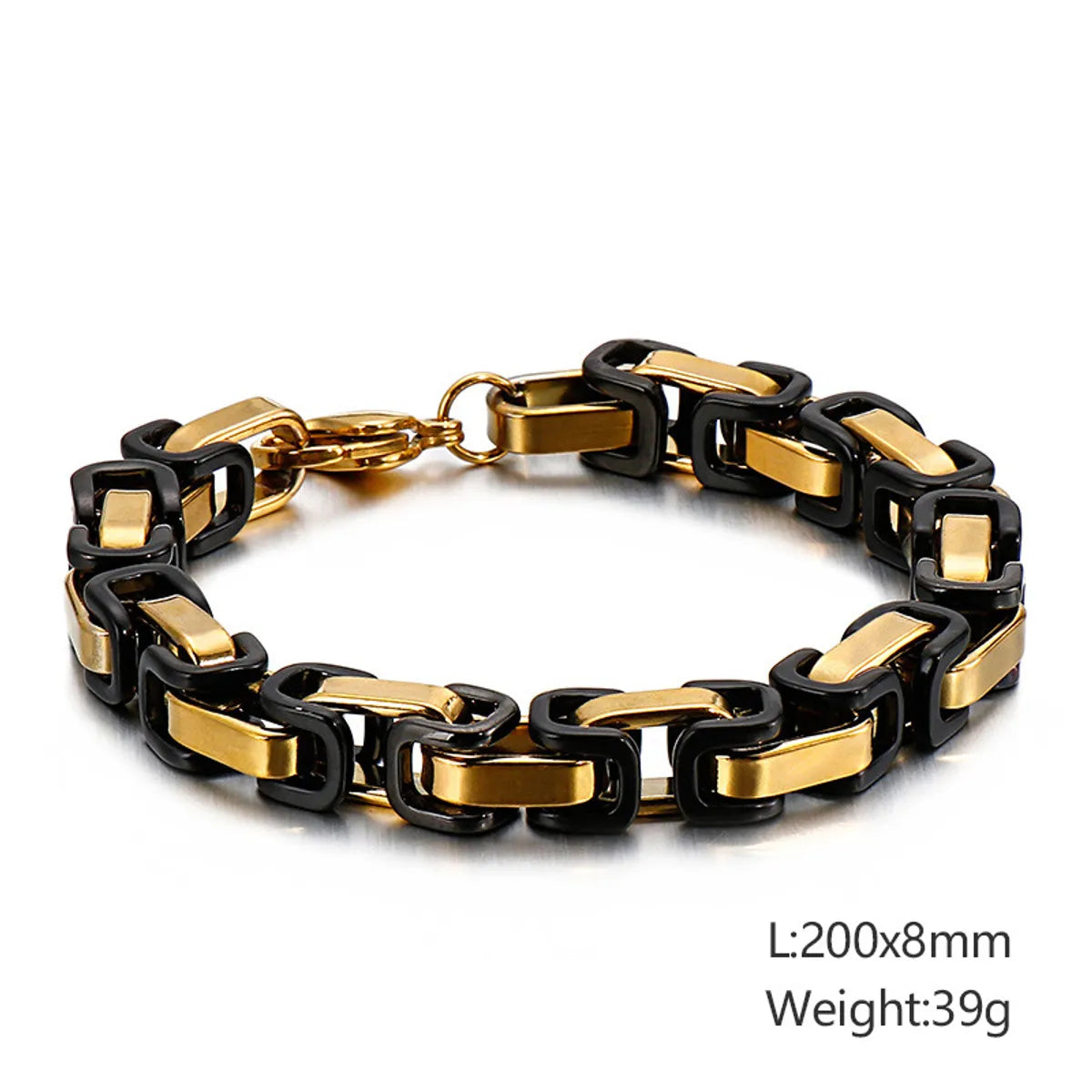 Classic Style Streetwear Geometric Titanium Steel Plating 18K Gold Plated Men'S Bracelets