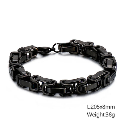 Classic Style Streetwear Geometric Titanium Steel Plating 18K Gold Plated Men'S Bracelets