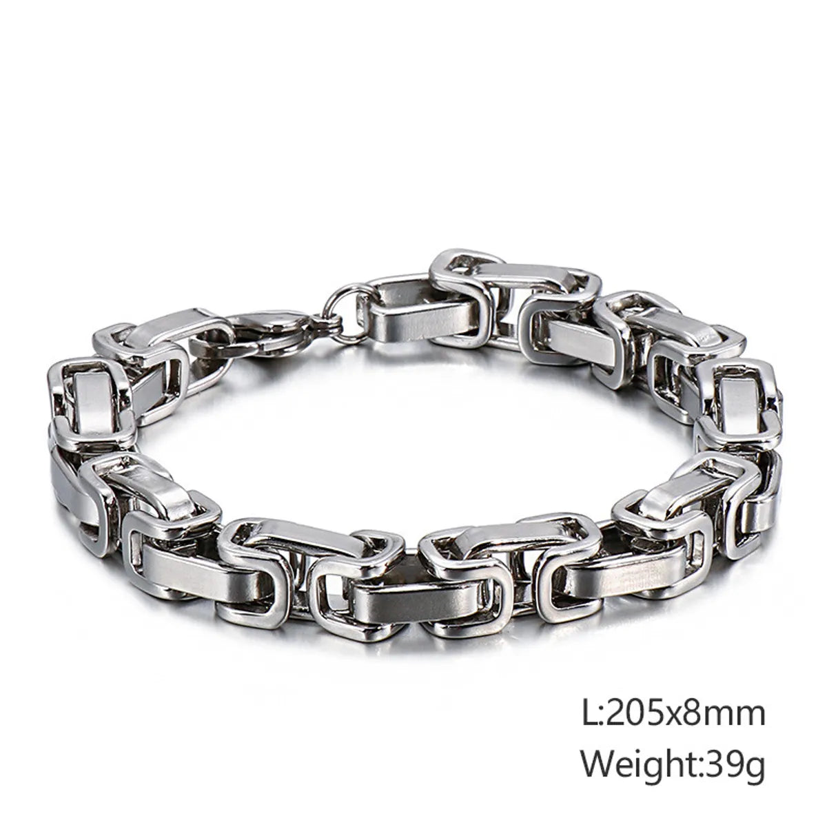 Classic Style Streetwear Geometric Titanium Steel Plating 18K Gold Plated Men'S Bracelets