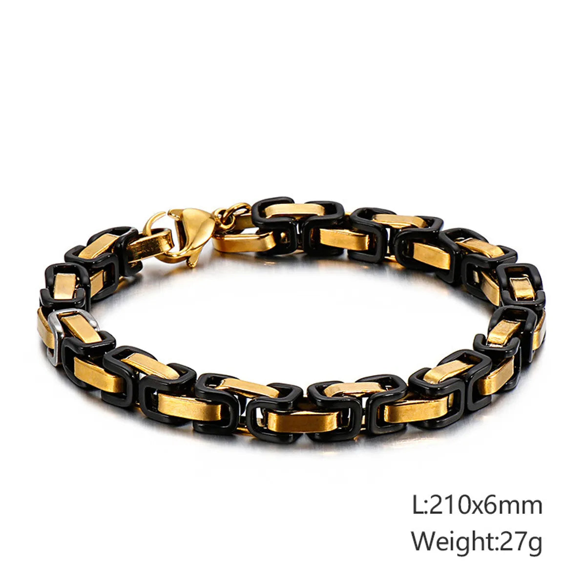 Classic Style Streetwear Geometric Titanium Steel Plating 18K Gold Plated Men'S Bracelets