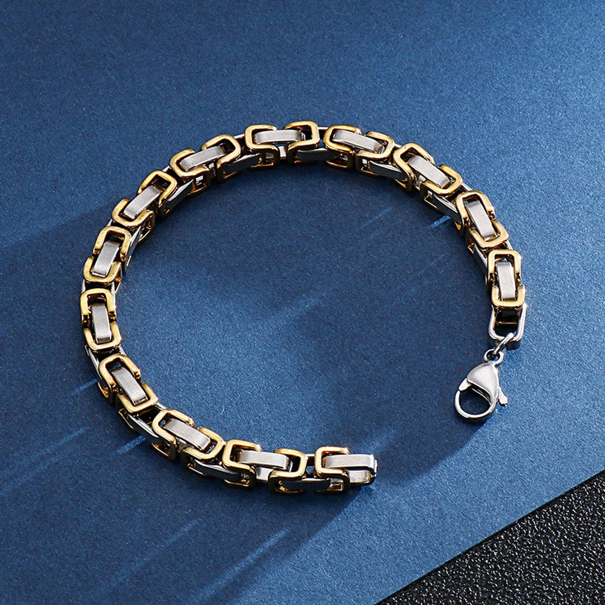 Classic Style Streetwear Geometric Titanium Steel Plating 18K Gold Plated Men'S Bracelets