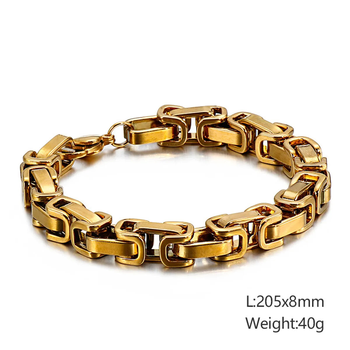 Classic Style Streetwear Geometric Titanium Steel Plating 18K Gold Plated Men'S Bracelets