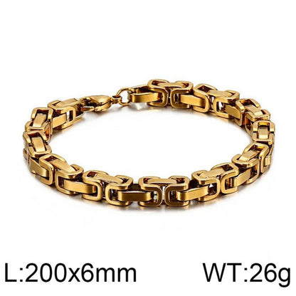 Classic Style Streetwear Geometric Titanium Steel Plating 18K Gold Plated Men'S Bracelets