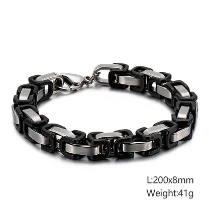 Classic Style Streetwear Geometric Titanium Steel Plating 18K Gold Plated Men'S Bracelets