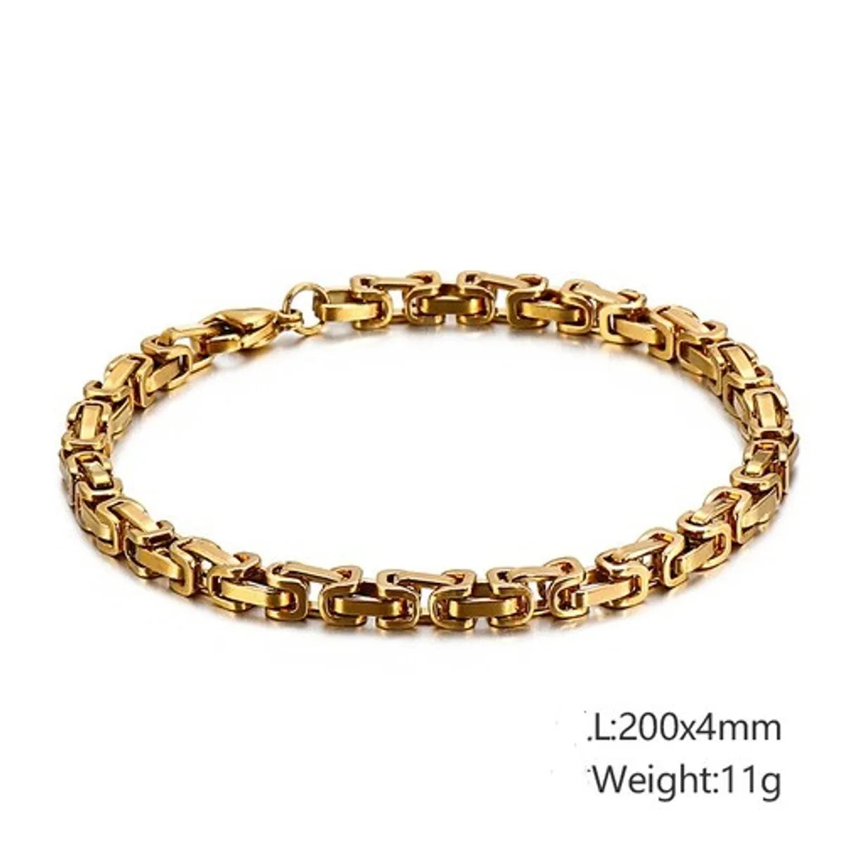 Classic Style Streetwear Geometric Titanium Steel Plating 18K Gold Plated Men'S Bracelets