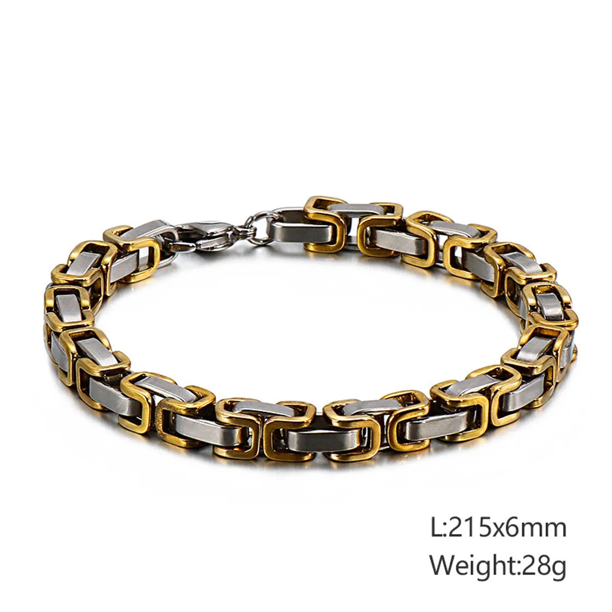 Classic Style Streetwear Geometric Titanium Steel Plating 18K Gold Plated Men'S Bracelets