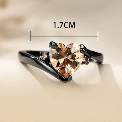 Classic Style Streetwear Heart Shape Copper Inlay Zircon Rings