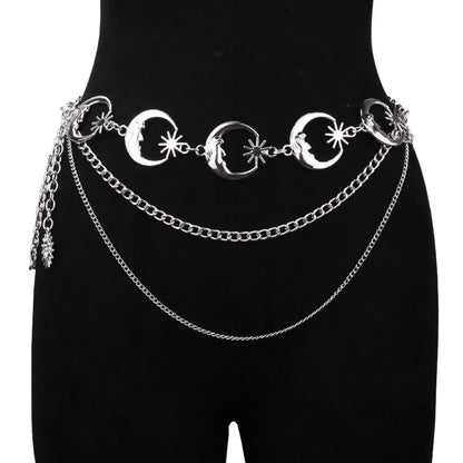 Classic Style Sun Moon Alloy Women'S Chain Belts