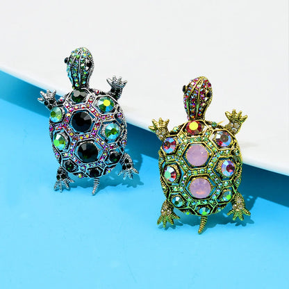 Classic Style Tortoise Metal Rhinestone Women'S Brooches