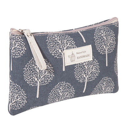 Classic Style Tree Canvas Square Makeup Bags