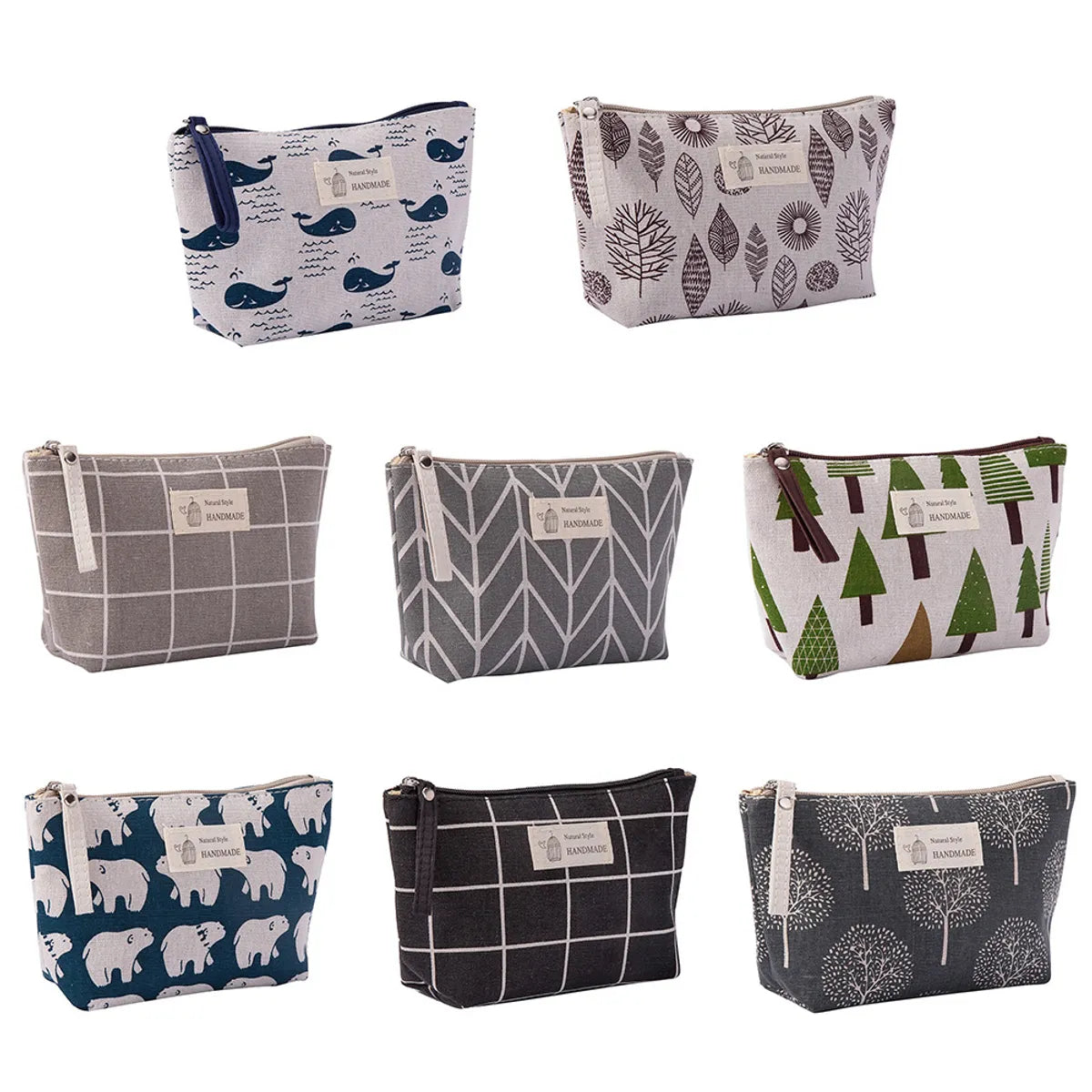 Classic Style Tree Canvas Square Makeup Bags