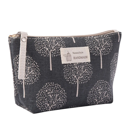 Classic Style Tree Canvas Square Makeup Bags