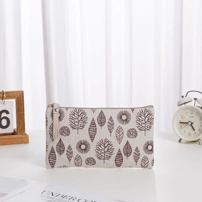 Classic Style Tree Canvas Square Makeup Bags