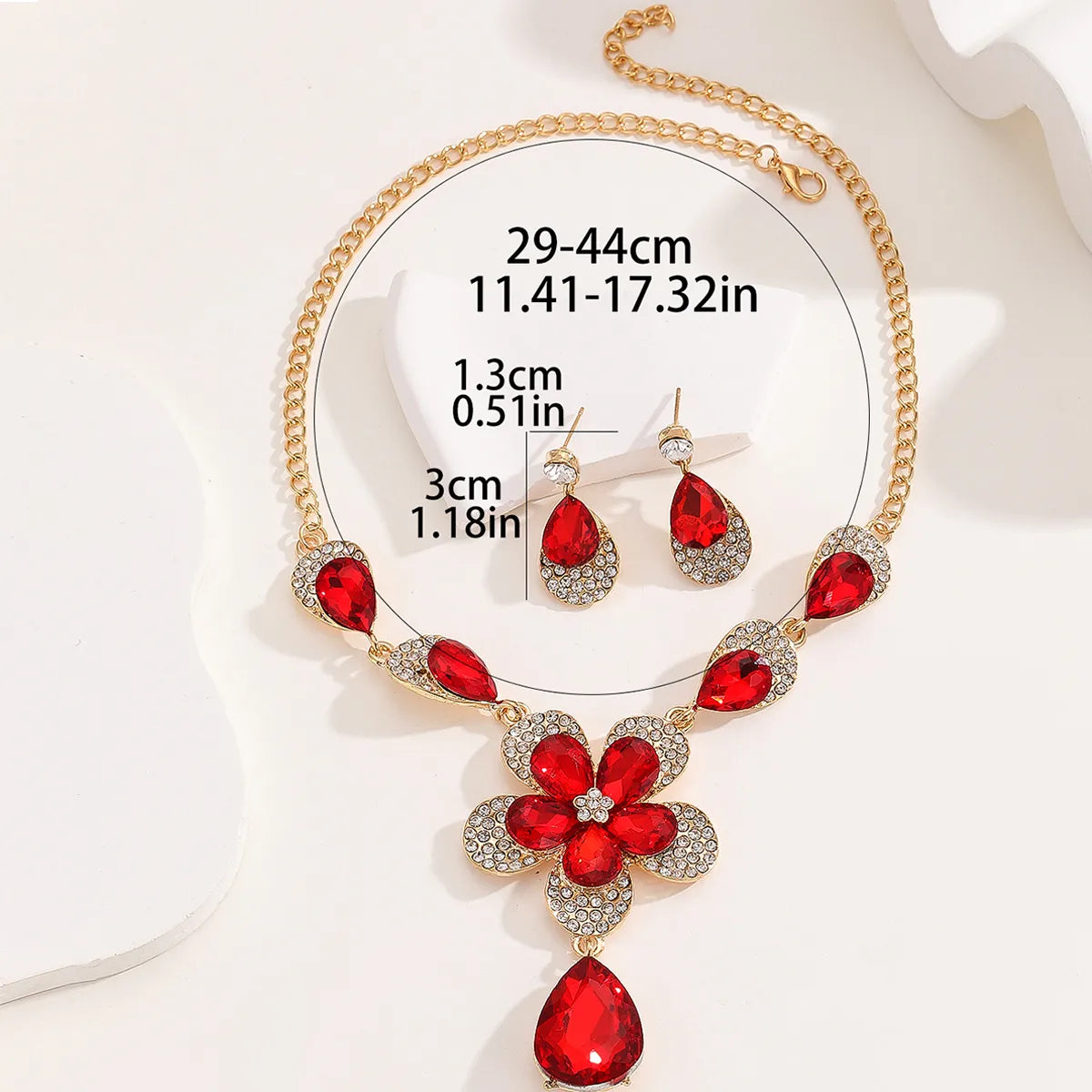 Classical Baroque Style Modern Style Flower Alloy Inlay Rhinestones Glass Women'S Jewelry Set