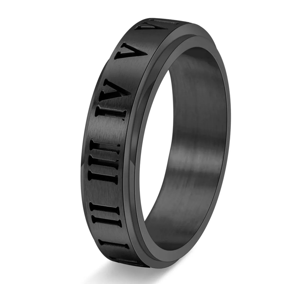 Classical Funny Romantic Roman Numeral 304 Stainless Steel Polishing Hollow Out 18K Gold Plated Unisex Rings Anxiety Ring