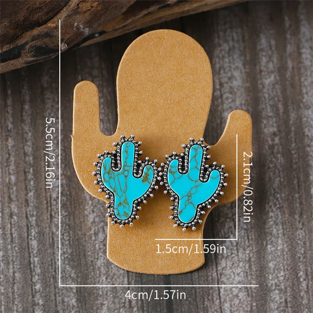 Classical Novelty Classic Style Cactus Turquoise Zinc Alloy Wholesale Earrings Necklace Jewelry Set