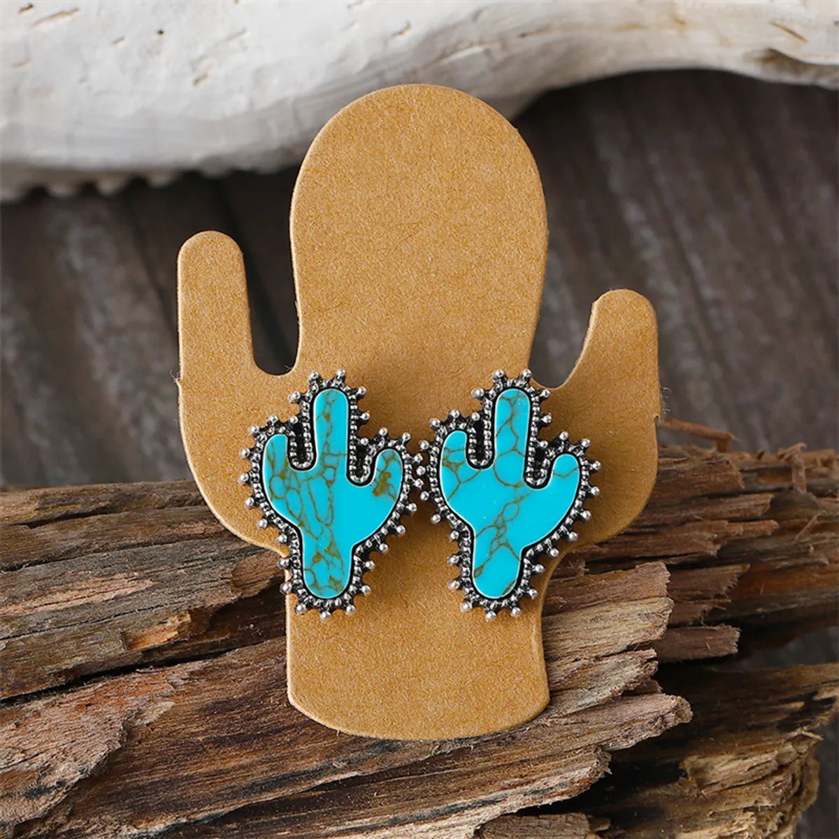 Classical Novelty Classic Style Cactus Turquoise Zinc Alloy Wholesale Earrings Necklace Jewelry Set