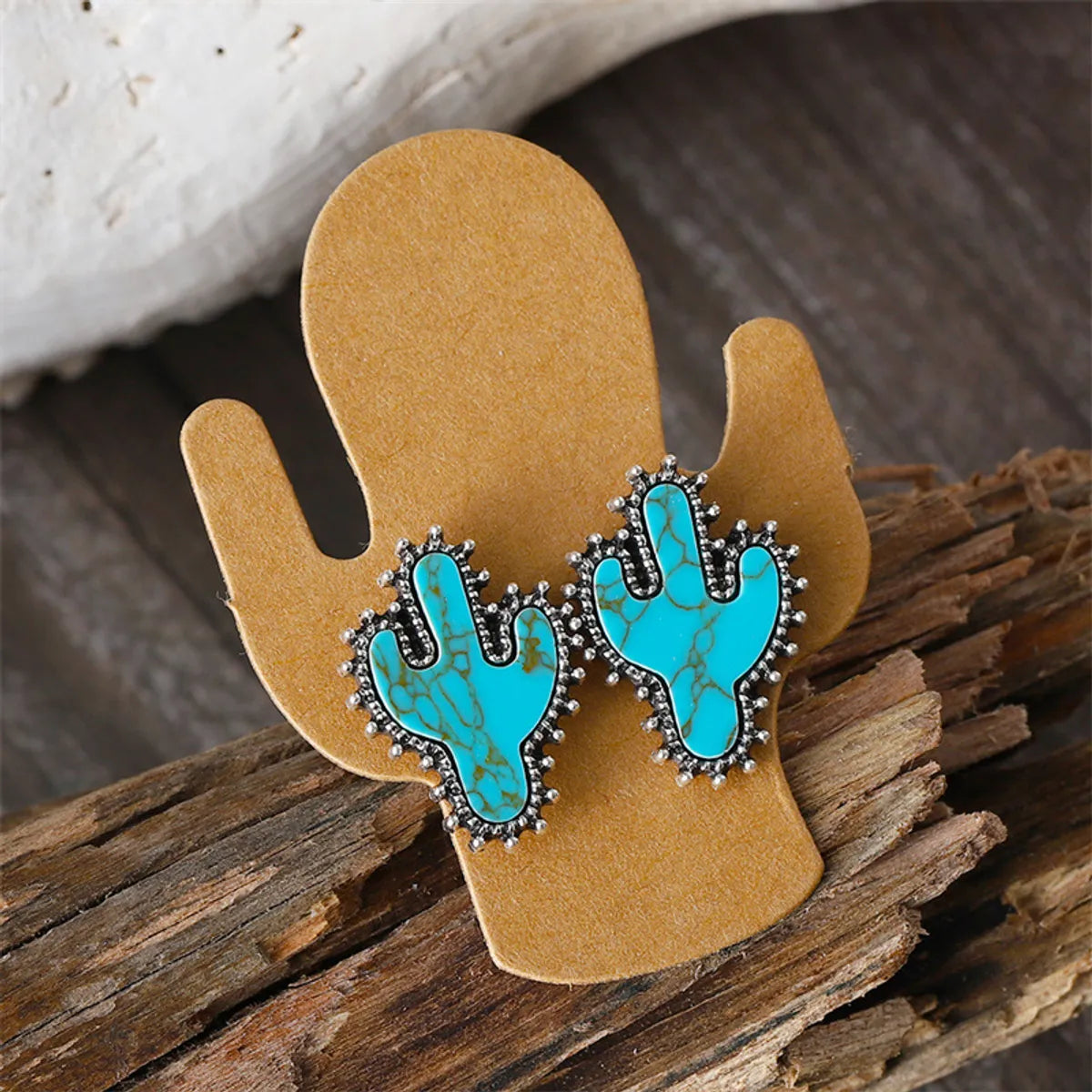 Classical Novelty Classic Style Cactus Turquoise Zinc Alloy Wholesale Earrings Necklace Jewelry Set