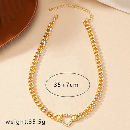 Classical Retro Heart Shape Alloy Plating Women's Bracelets Necklace