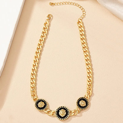 Classical Retro Heart Shape Lion Gold Plated Alloy Wholesale Choker