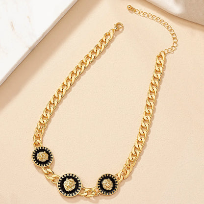 Classical Retro Heart Shape Lion Gold Plated Alloy Wholesale Choker