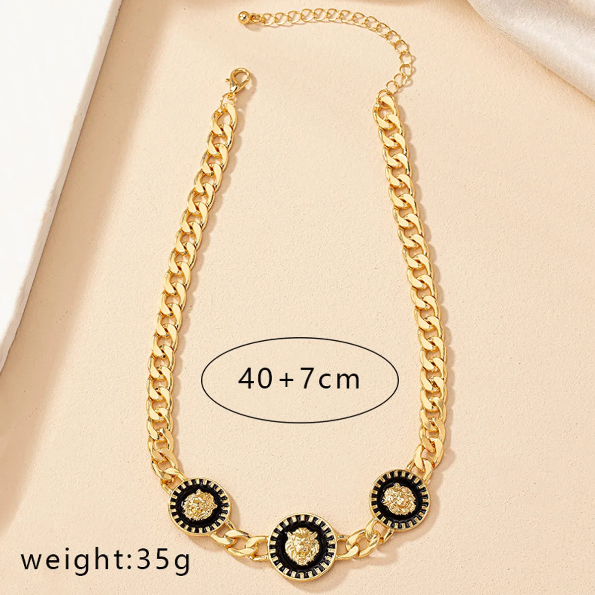 Classical Retro Heart Shape Lion Gold Plated Alloy Wholesale Choker